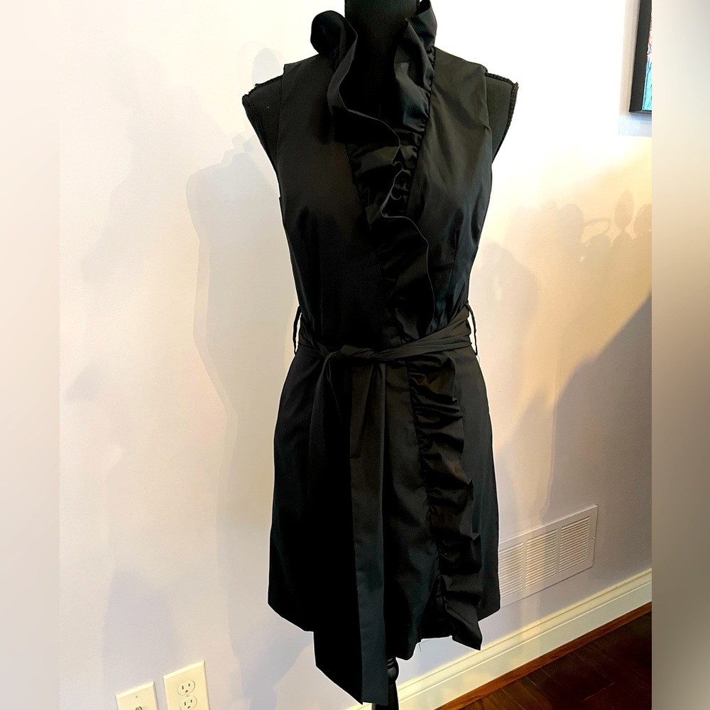Milly cotton wrap dress. Black.  Size 8